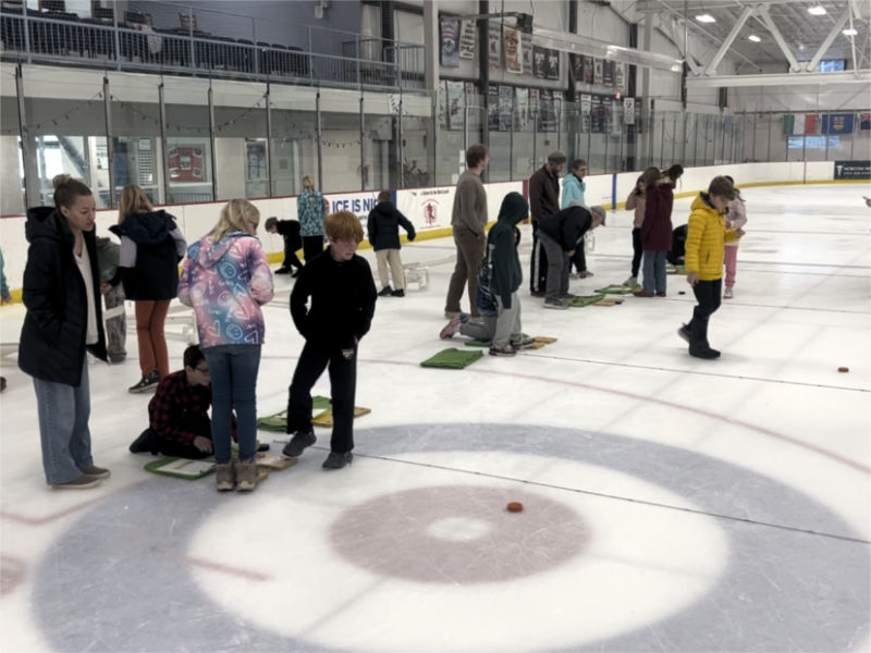 5th grade students in the Science on Ice classroom at Palouse Ice Rink